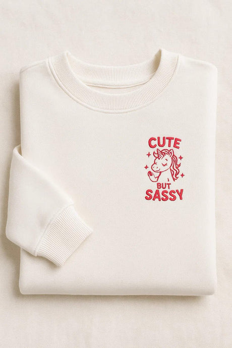Cute But Sassy Embroidered Sweatshirts/Hoodies