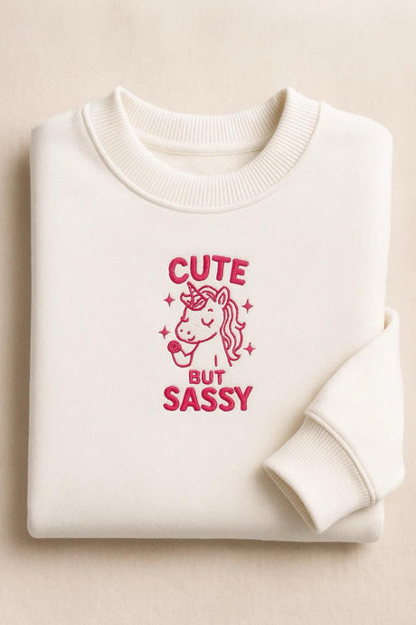 Cute But Sassy Embroidered Sweatshirts/Hoodies