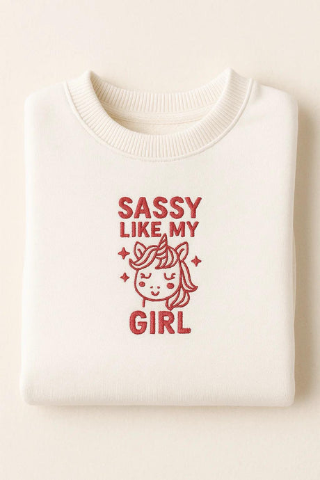 Sassy Like My Girl Embroidered Sweatshirts/Hoodies