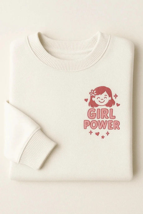 Girl Power Embroidered Sweatshirts/Hoodies