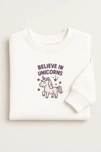 Believe In Unicorns Embroidered Sweatshirts/Hoodies