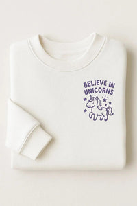 Believe In Unicorns Embroidered Sweatshirts/Hoodies