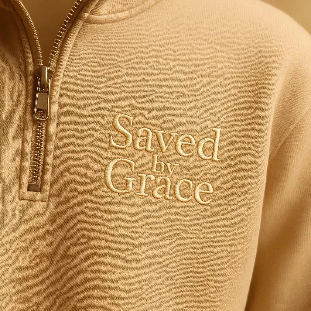 Saved By Grace Christian 1/4 Zip Sweatshirt