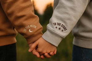 Embroidered To The Moon, to The Stars Sleeve Hoodies