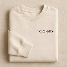 Load image into Gallery viewer, Embroidered Roman Numeral With Initial Sweatshirts