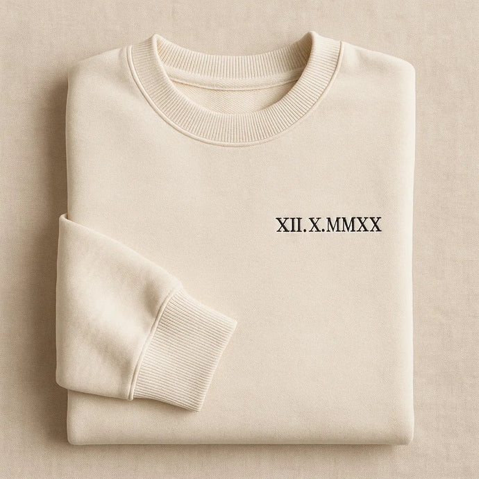 Embroidered Roman Numeral With Initial Sweatshirts