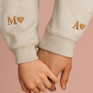 Boyfriend/Girlfriend Relationship Initial On Sleeve Hoodies