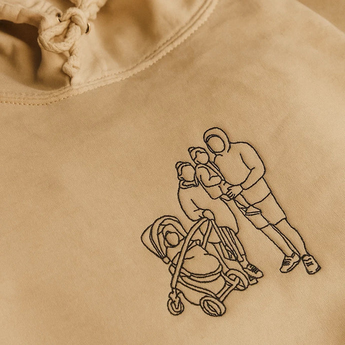 Personalised Embroidered Portrait Hoodies