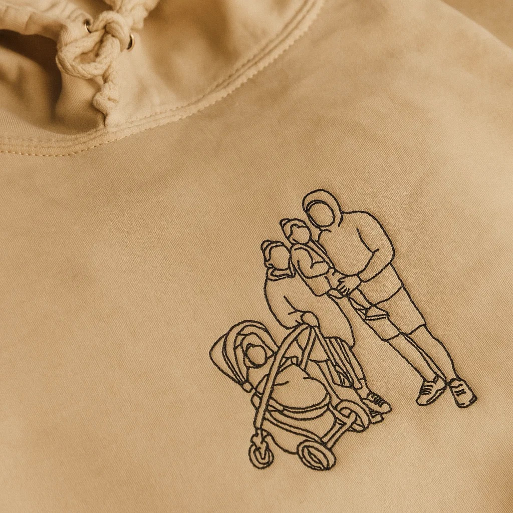 Personalised Embroidered Portrait Hoodies