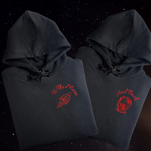 Embroidered To The Moon, And Back Hoodies
