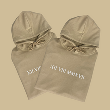 Load image into Gallery viewer, Printed Roman Numeral Across Chest With Initial Hoodies