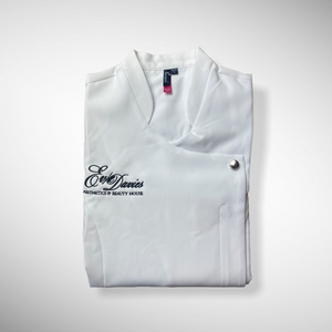 Embroidered Personalised Blossom Beauty And Spa Tunic