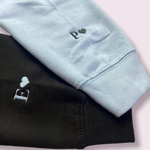 Boyfriend/Girlfriend Relationship Initial On Sleeve Hoodies