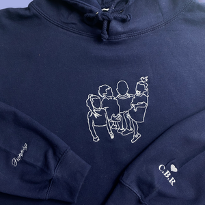 Personalised Embroidered Portrait Hoodies