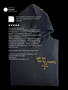 Personalised Embroidered Handwritten Note Hoodies