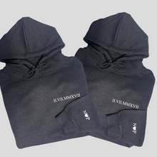 Load image into Gallery viewer, Printed Roman Numeral With Initial On Sleeves Hoodies