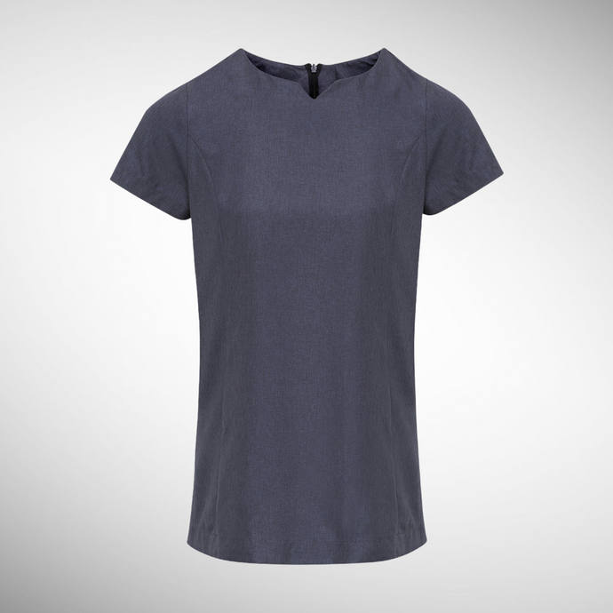 Embroidered Viola ‘Linen Look’ Cut Neck Beauty Tunic