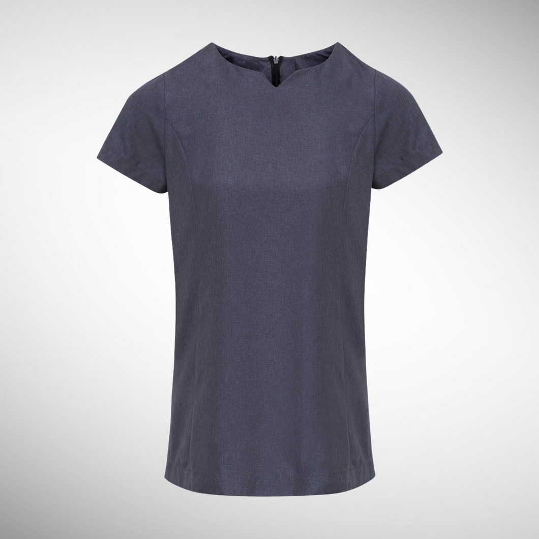 Embroidered Viola ‘Linen Look’ Cut Neck Beauty Tunic