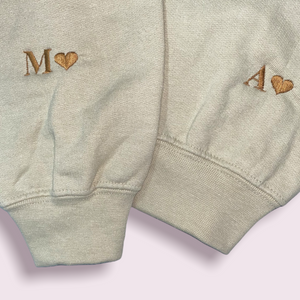 Boyfriend/Girlfriend Relationship Initial On Sleeve Hoodies