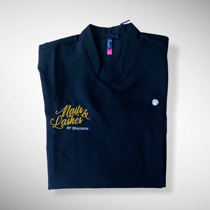 Embroidered Personalised Blossom Beauty And Spa Tunic