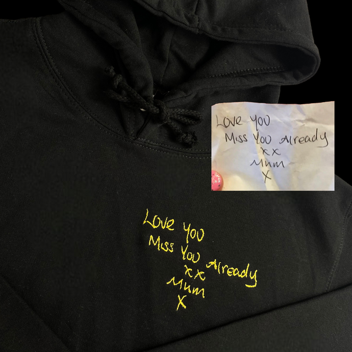 Personalised Embroidered Handwritten Note Hoodies
